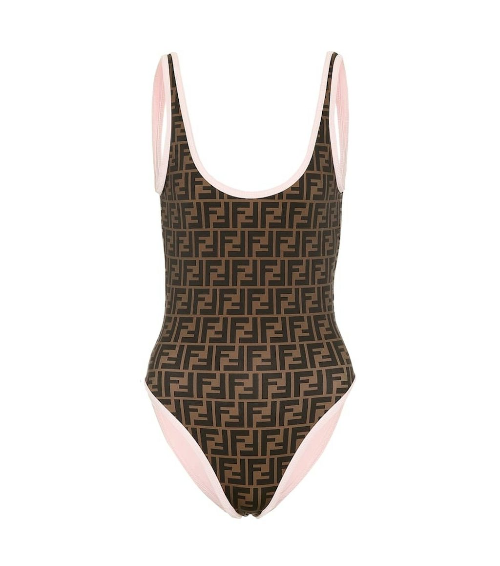 Brun logo-badedrakt fra Fendi Brun logo-badedrakt fra Fendi