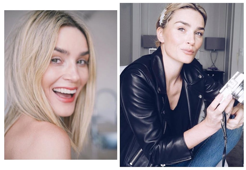 camilla pihl hårspenne rød leppestift skinnjakke