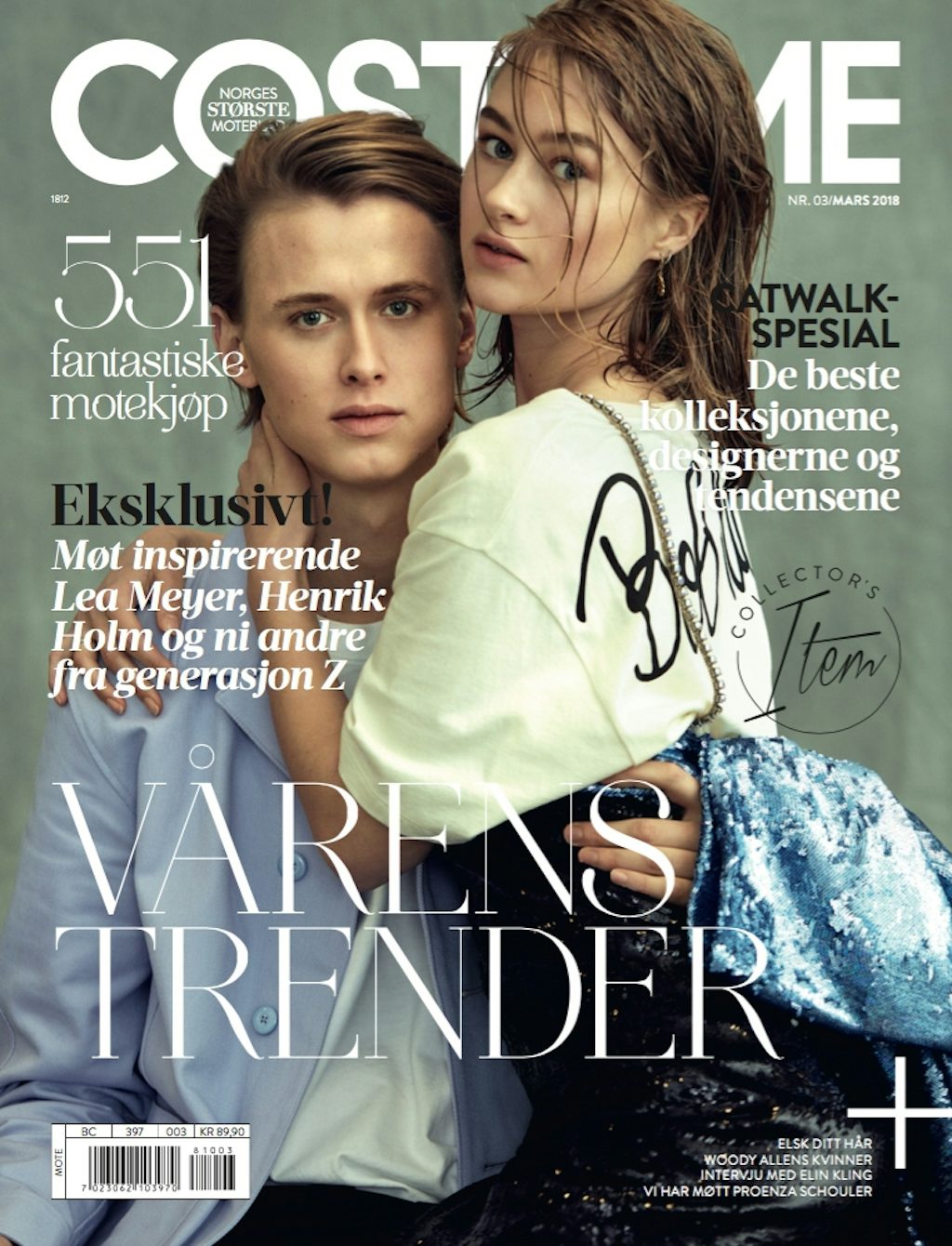 LEA MEYER SAMMEN MED KJÆRESTEN HENRIK HOLM PRYDET FORSIDEN AV MARSNUMMERET TIL COSTUME. LEA MEYER SAMMEN MED KJÆRESTEN HENRIK HOLM PRYDET FORSIDEN AV MARSNUMMERET TIL COSTUME.
