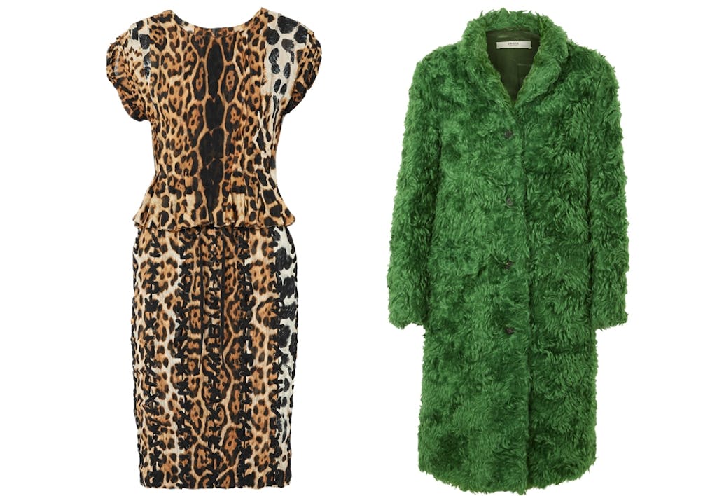 Kjole fra Saint Laurent. Jakke fra Prada.