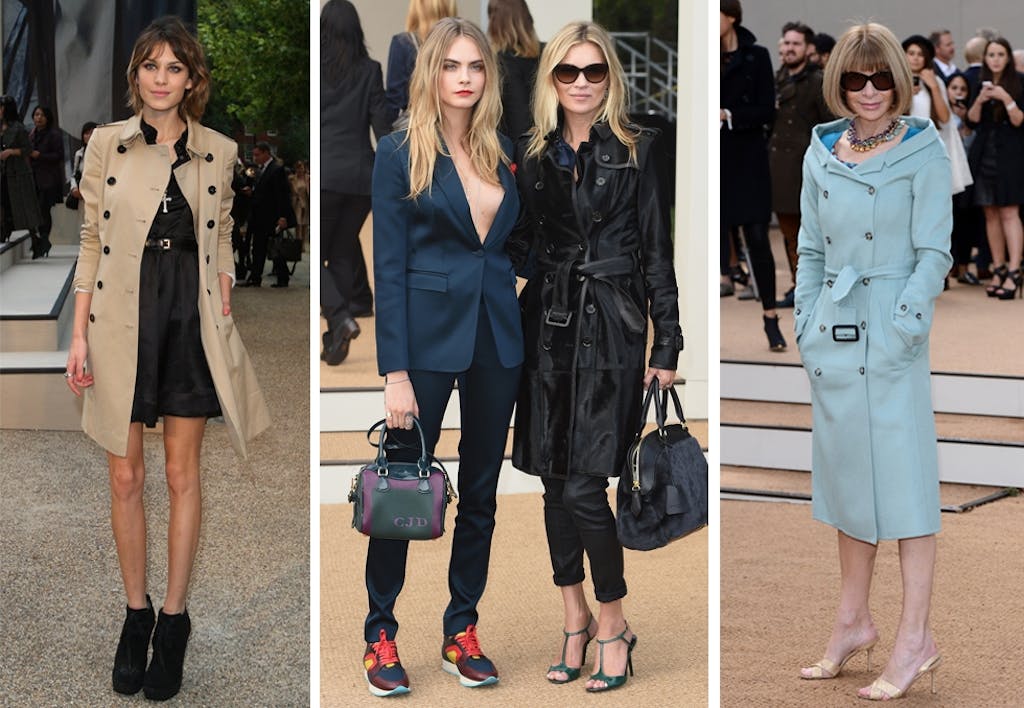 Alexa Chung, Kate Moss, Anna Wintour i trenchcoat fra Burberry