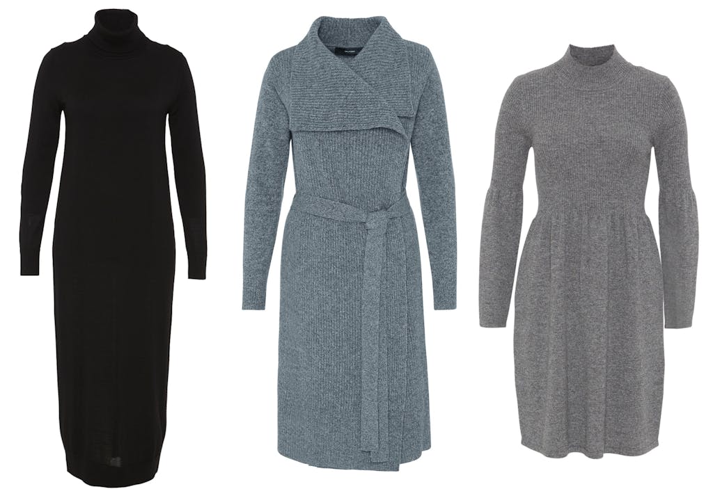 For antrekk som styles lag-på-lag er det essensielt å ha plagg som strekker seg nedover i lengden. Strikkede kjoler og lange kåper er et must. 