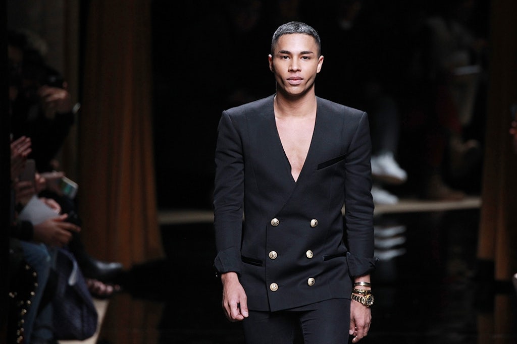 Olivier Rousteing på catwalk for Nike og Balmain.