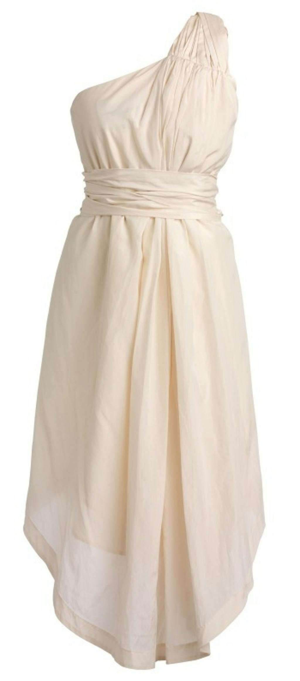 Asymmetrisk, kremfarget kjole fra Designers Remix Collection til ca. 2.600 kroner.