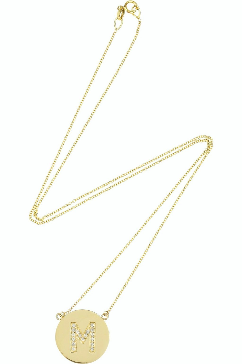 18 kt. guld halskæde med diamanter og selvvalgt bogstav 18 kt. guld halskæde med diamanter og selvvalgt bogstav