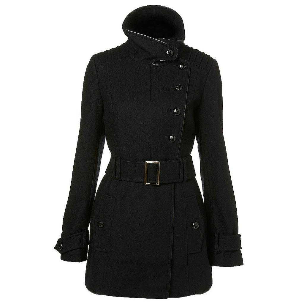 Denne asymmetriske frakke fra Topshop koster ca. 690 kr. hos Topshop.com.