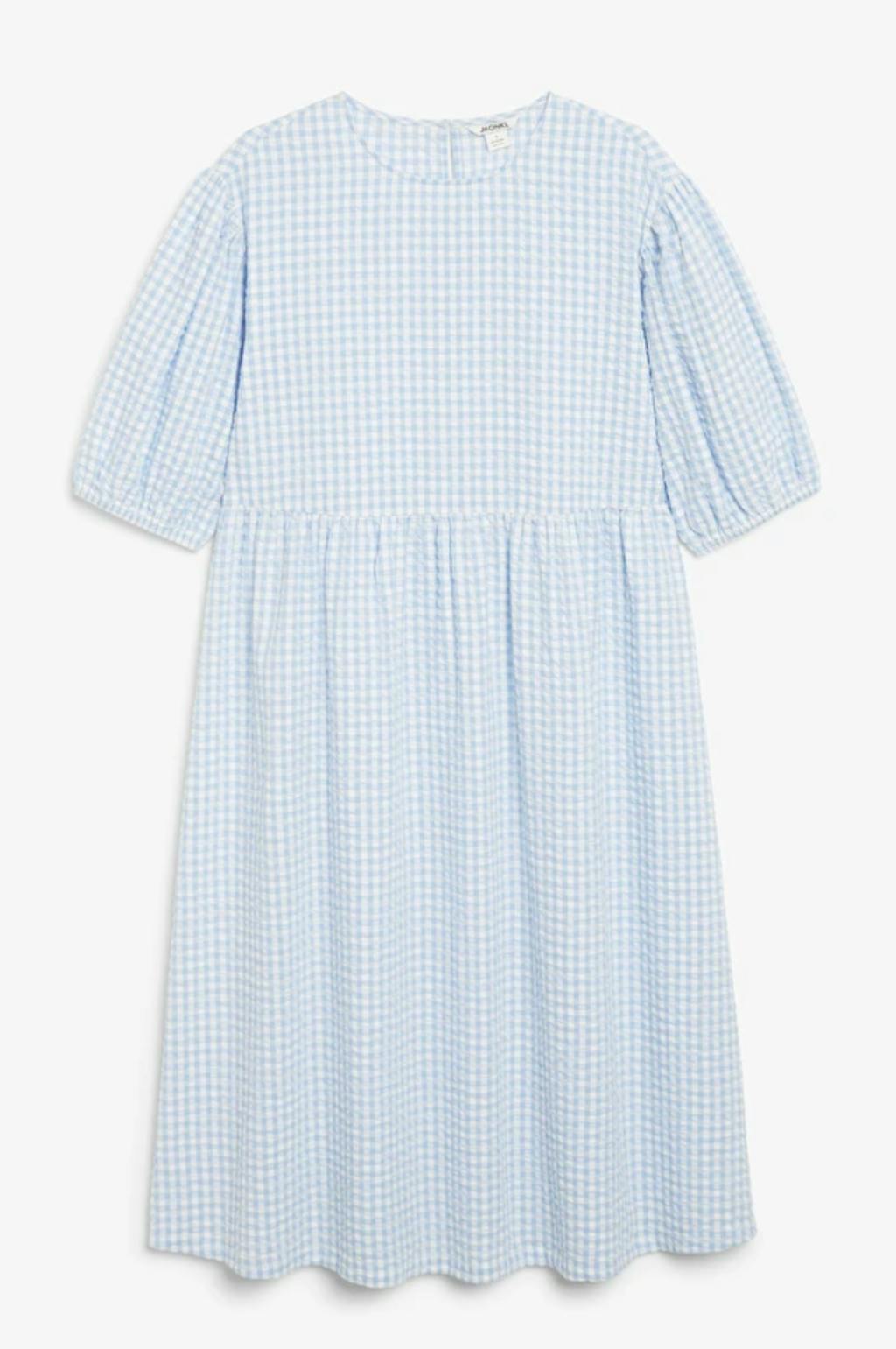 Lang blå kjole fra monki i tern