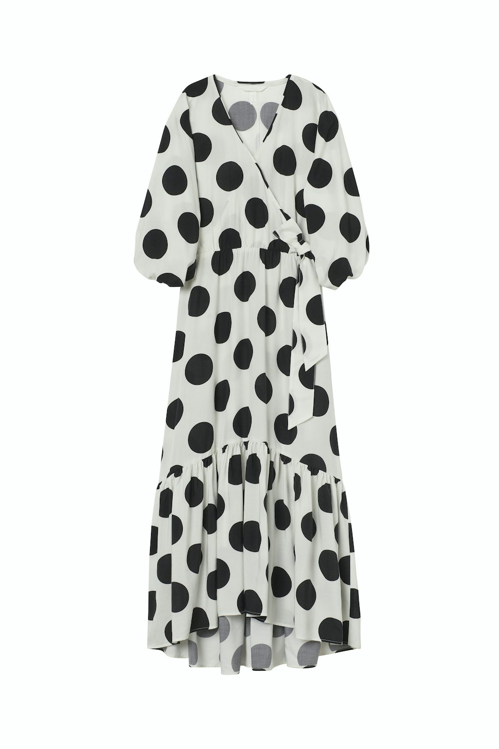 100�-Tencel-Lyocell-179.-3 sjov prikket sort og hvid kjole fra h&m