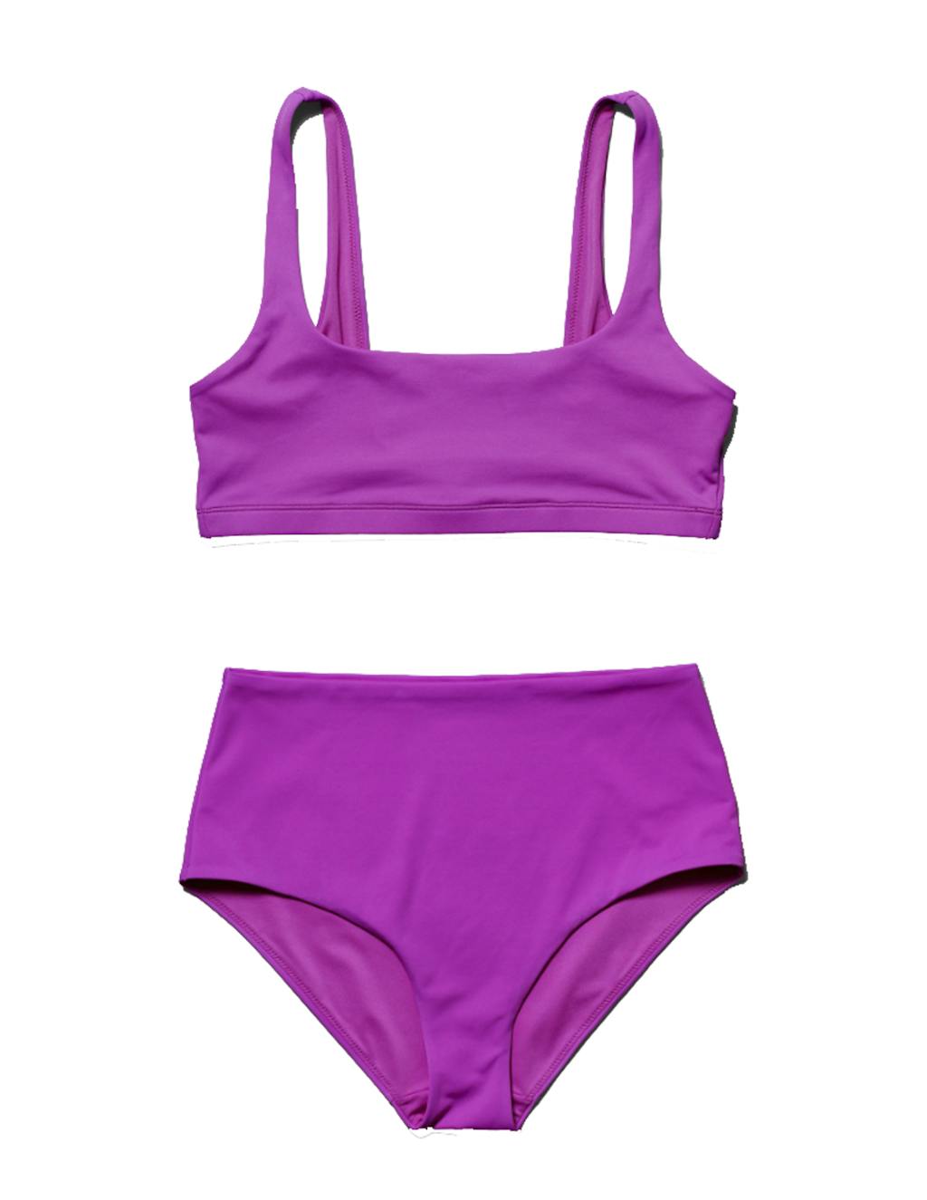 lilla sporty højtaljet bikini