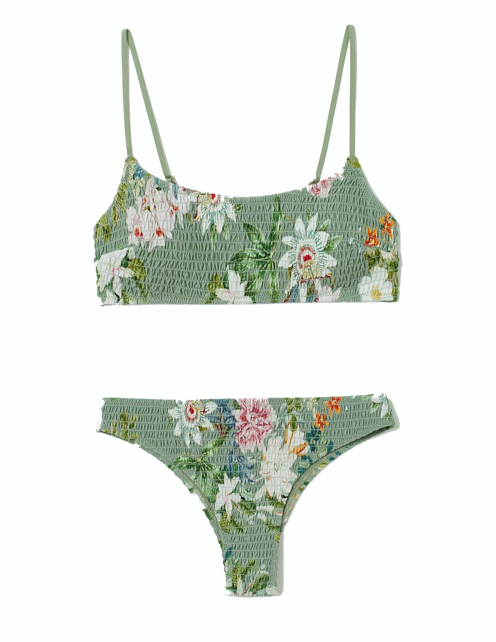 grøn bikini med blomsterprint grøn bikini med blomsterprint