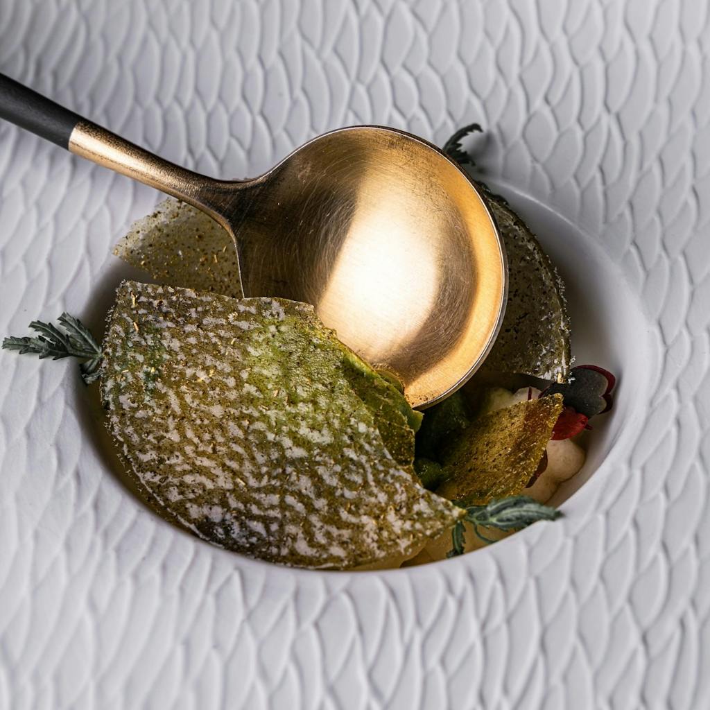 Photo by Lysverket on December 09, 2023. May be an image of tableware, caviar and text.