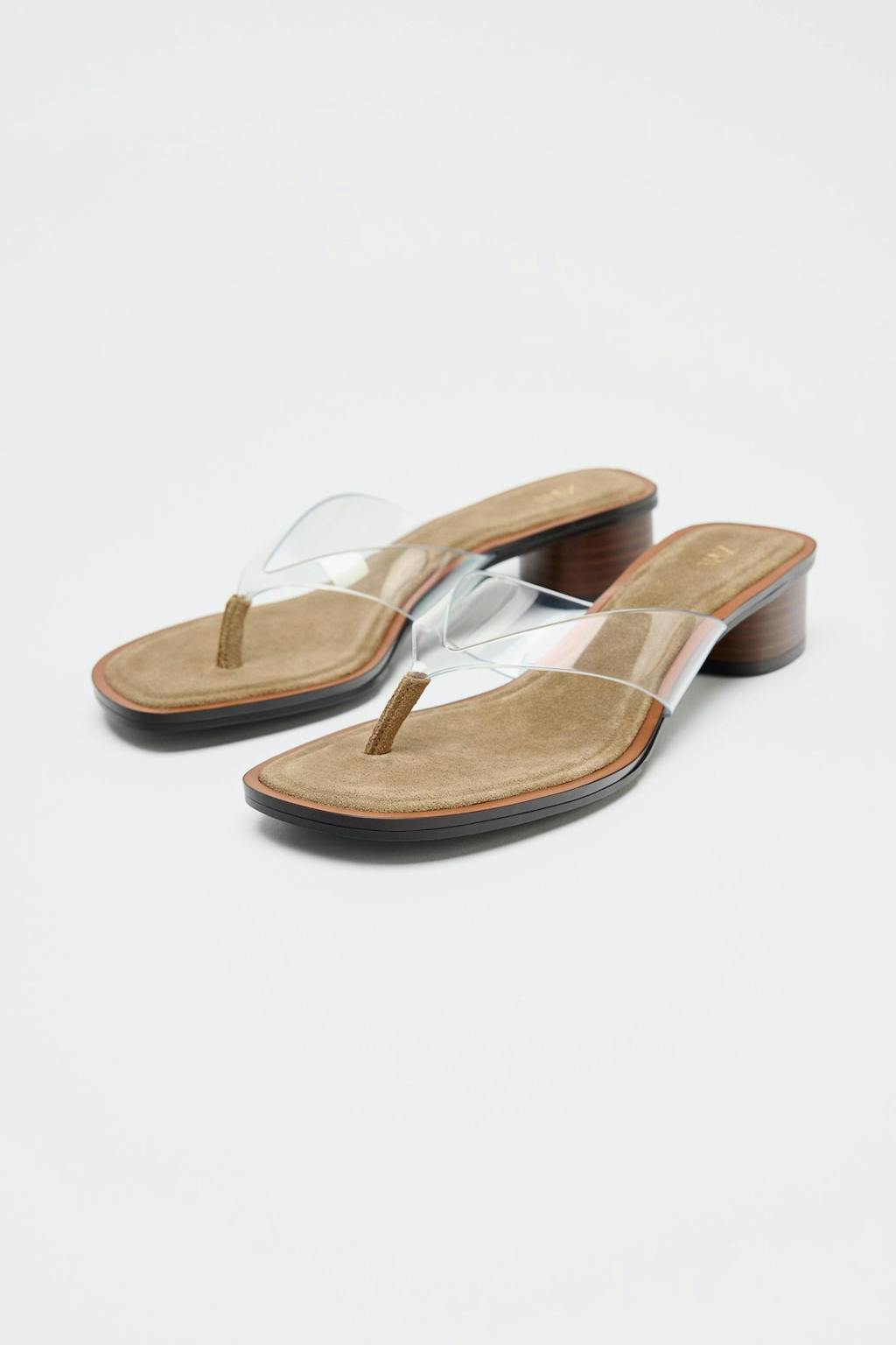 Beige semsket flipflop