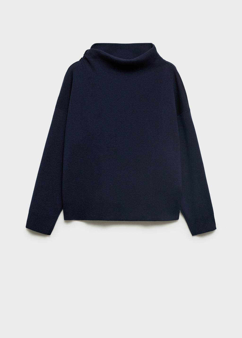 Marineblå genser med hals