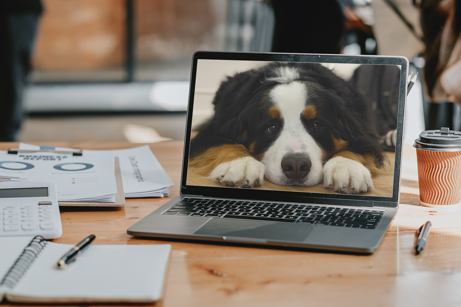 Dataskjerm med personlig bakgrunn