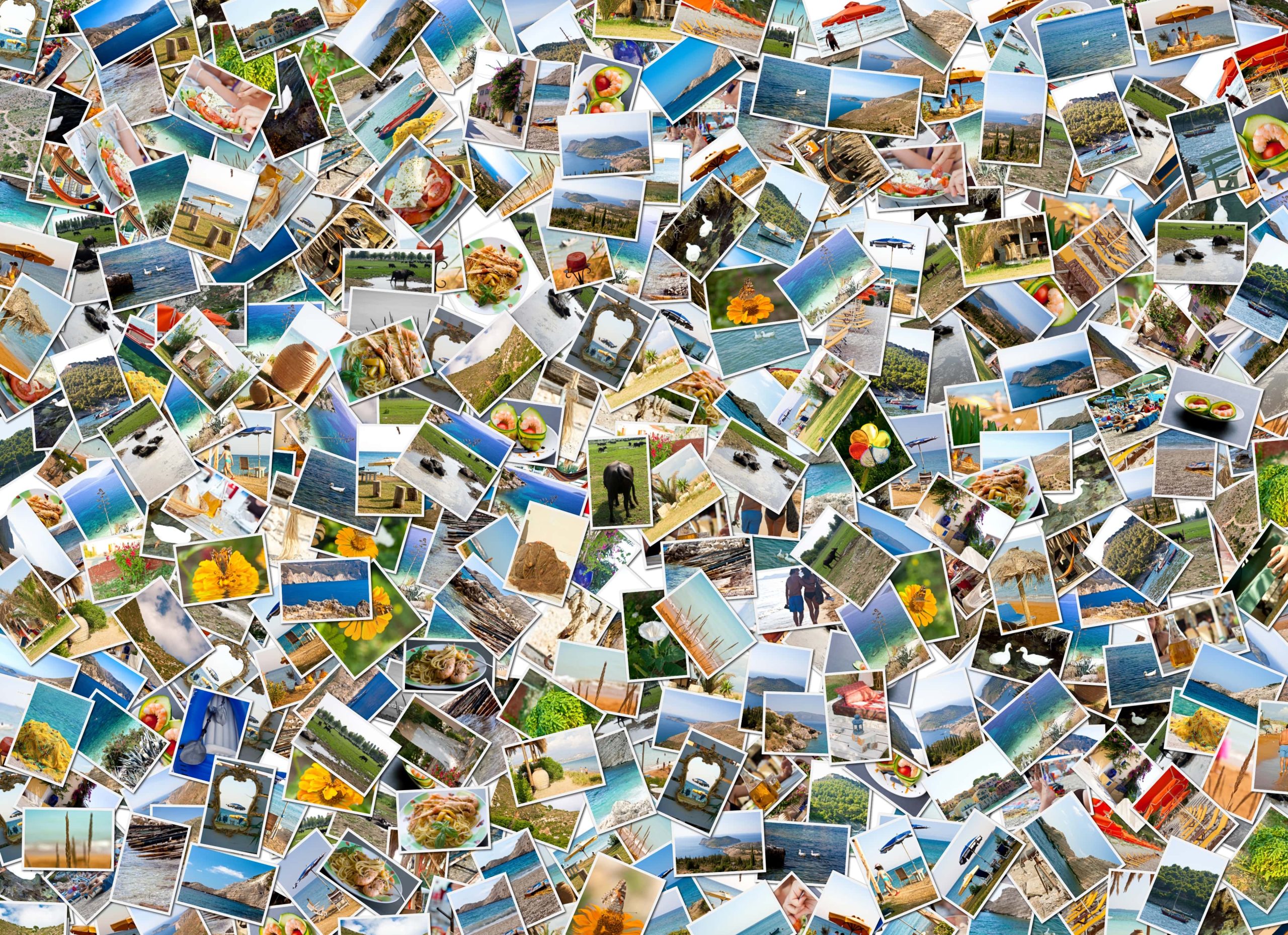 Stor mængde billeder i et stort virvar