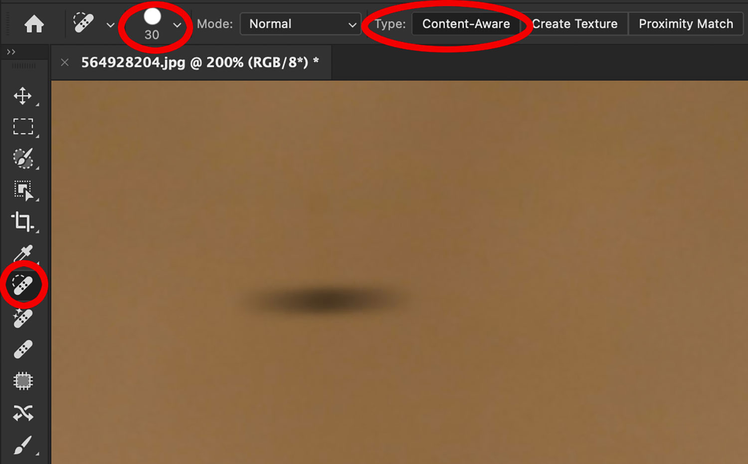 Smart lagningspensel i Photoshop