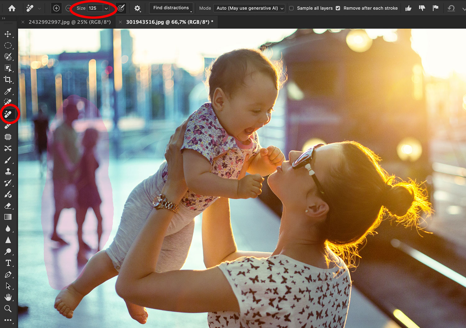 Verktyget Ta bort i Photoshop