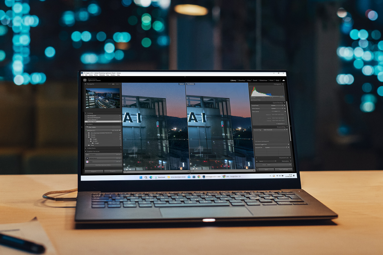 Datamaskin med Lightroom