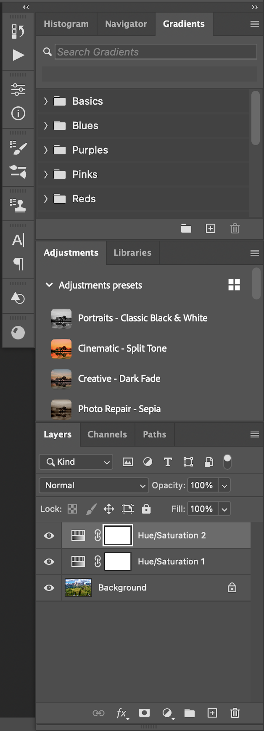 Voit tallentaa omaan työtilaasi ne paneelit, mitä haluat.