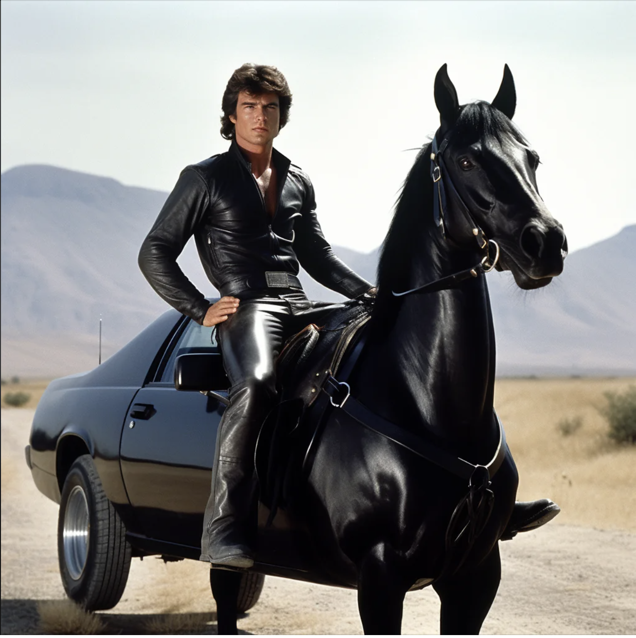 Så galt kan det gå, når en AI-generator skal lave et billede af Night Rider.