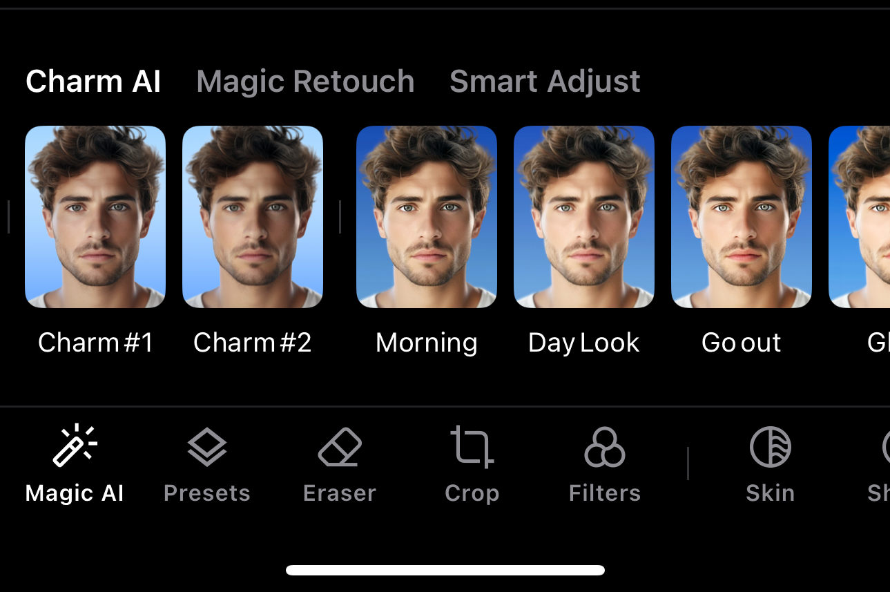 Tryck på ett av alternativen, så optimeras din bild omedelbart.