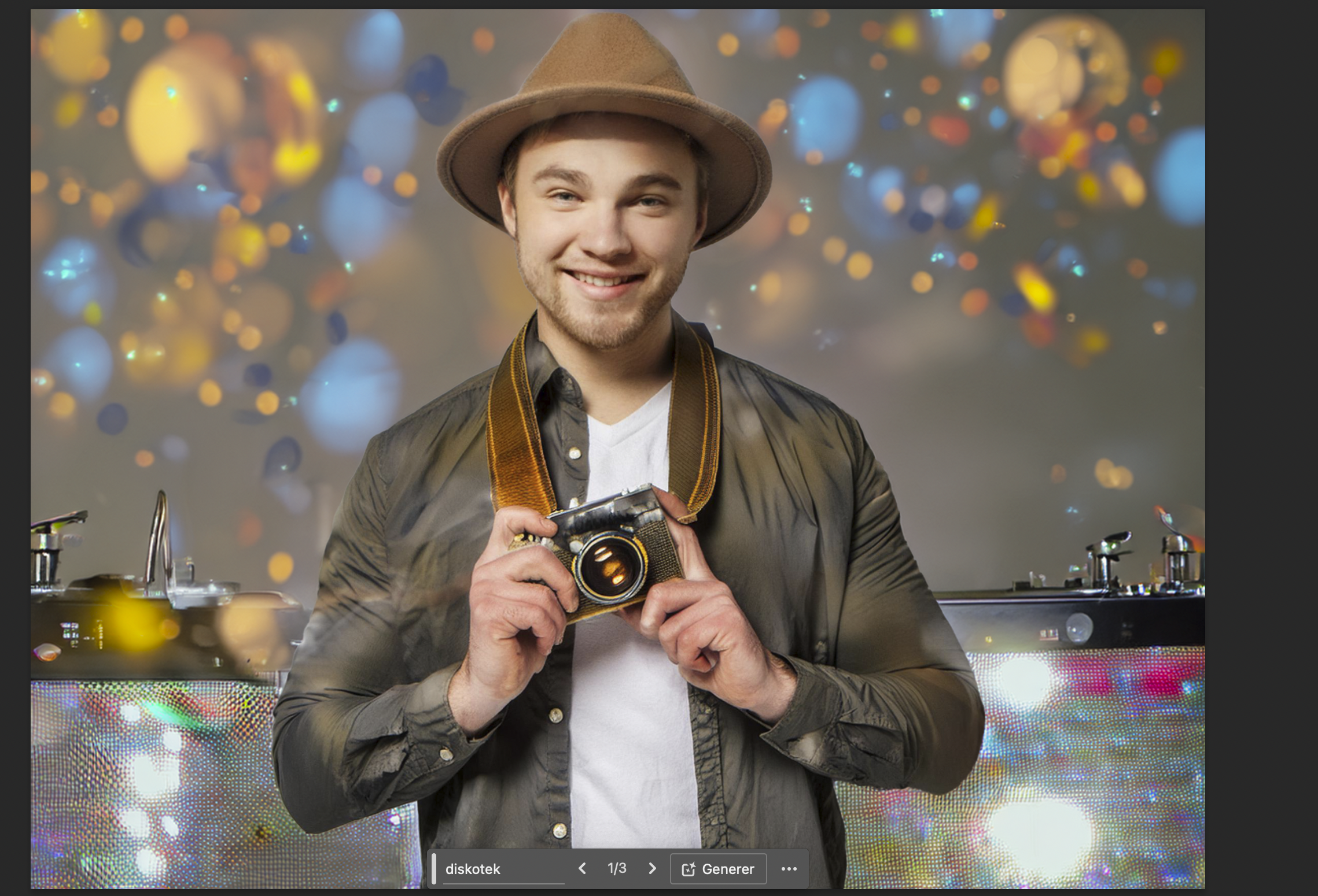 Vi skapte enkelt en ny bakgrunn basert på ledeteksten «Diskotek».