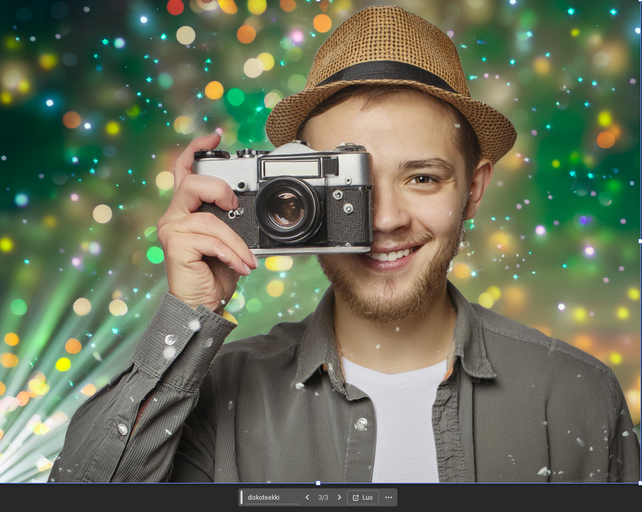 Tällainen tausta syntyi kehotteella "diskoteekki".