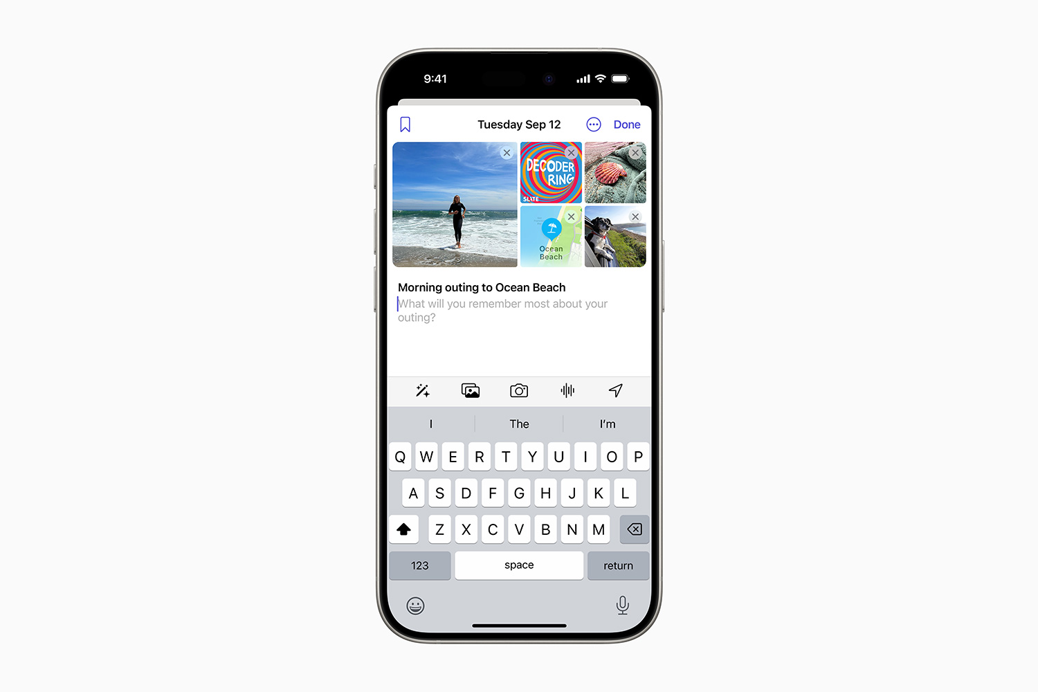 Ny optegnelse i Apple Dagbog