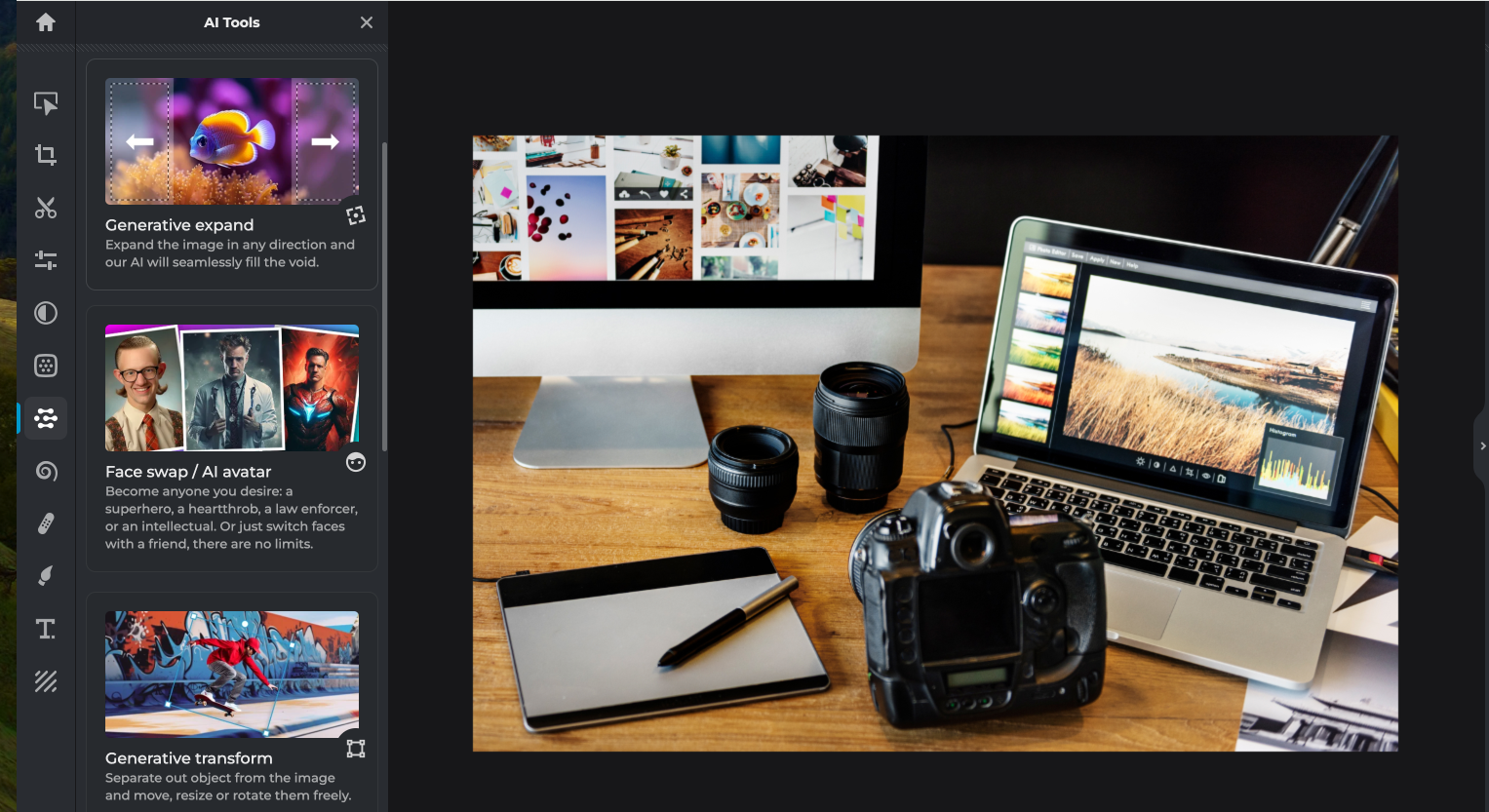 Få adgang til samme AI-funktioner som i Photoshop med det gratis program Pixlr.