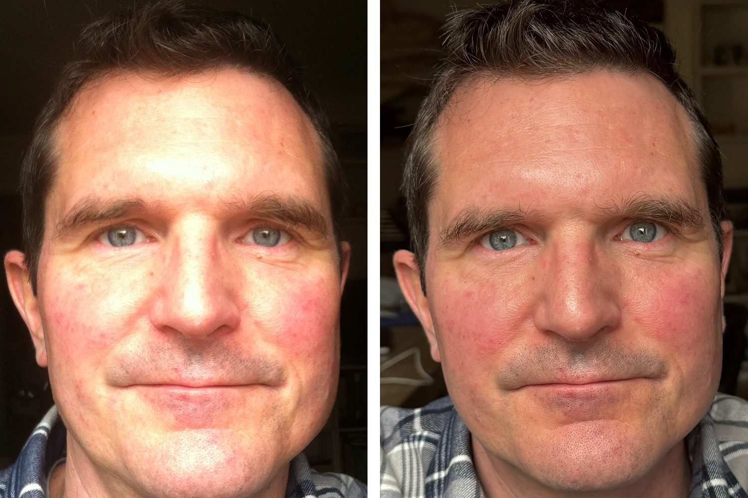 Portræt taget med iPhone 4 og iPhone 15 Pro.