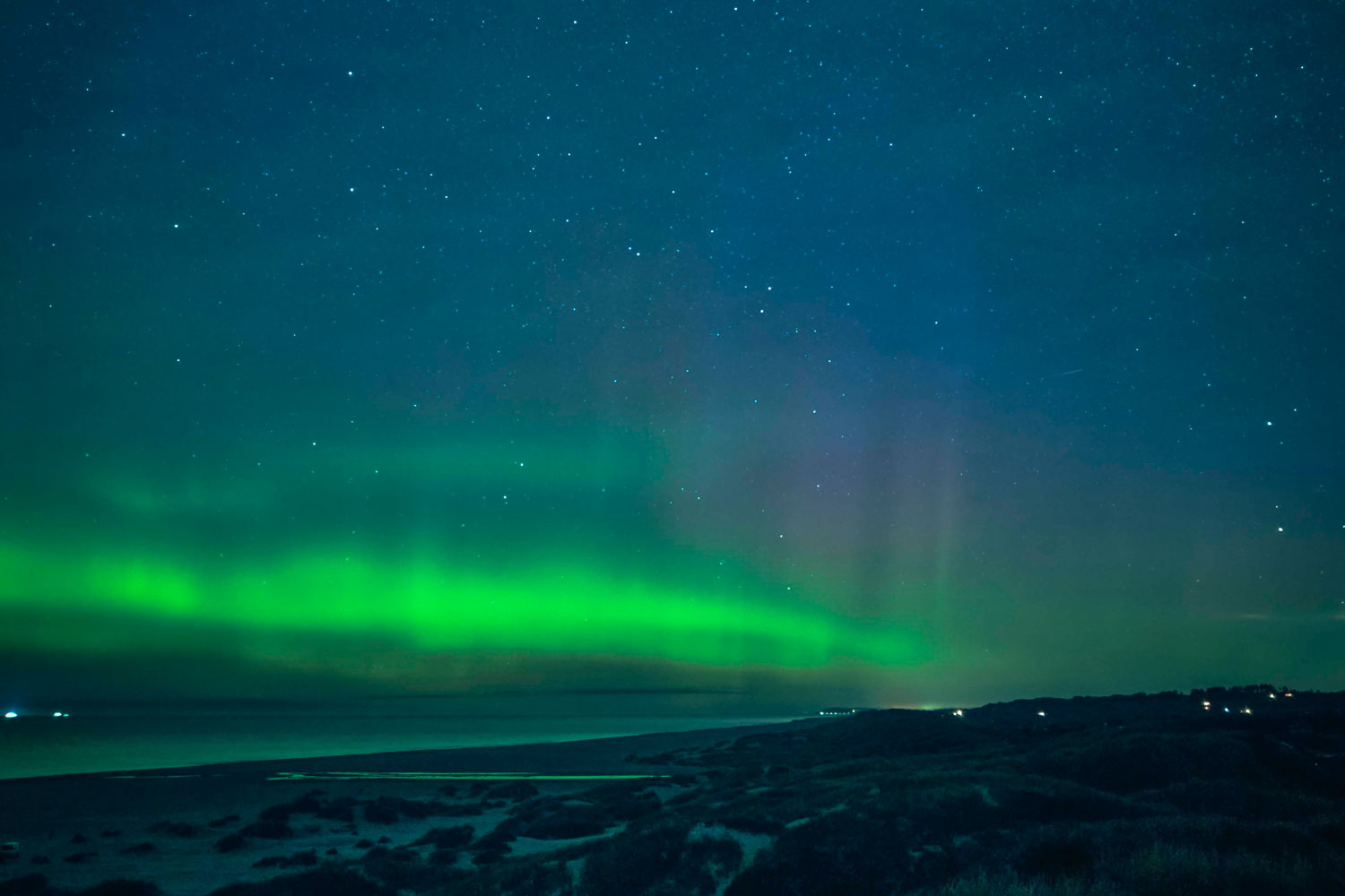 Kysten ved Skagen er et glimrende sted at fotografere nordlys.
