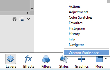 Photoshop Elements – Custom Workspace