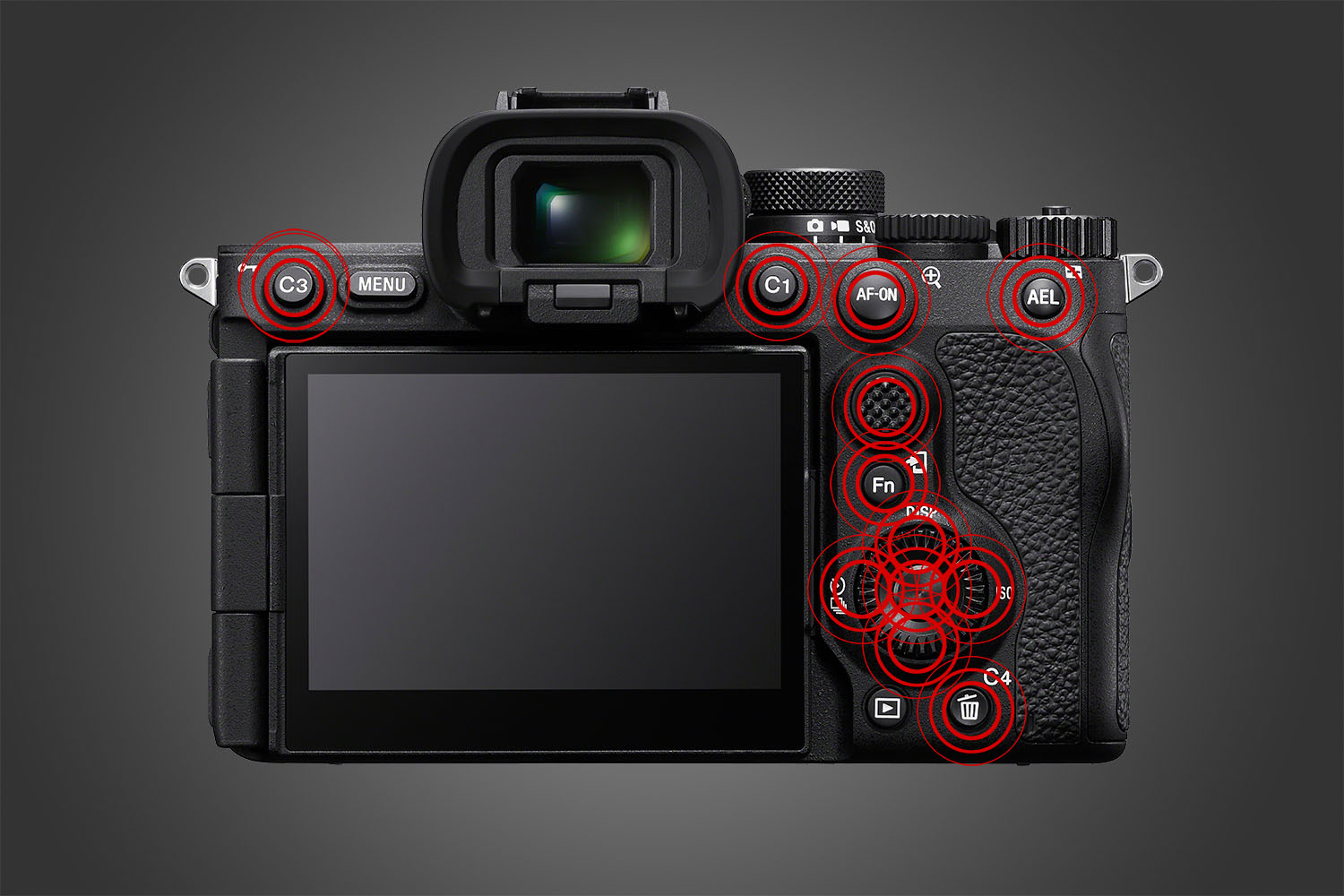 Programmérbare knapper på et Sony A7R V