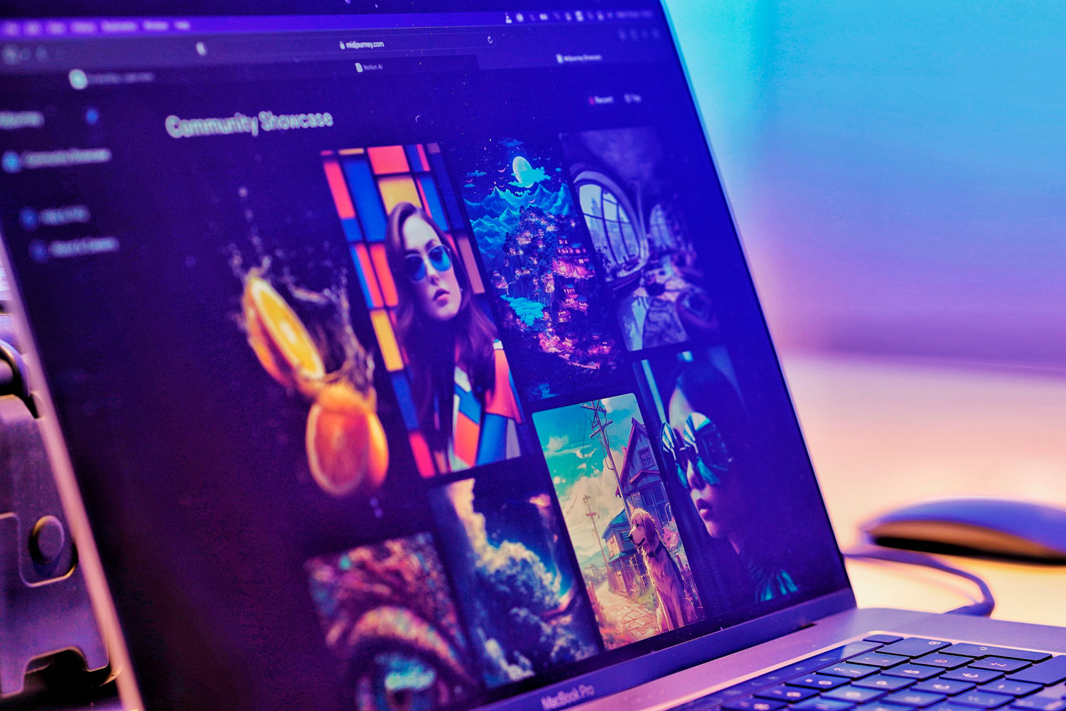 Midjourney bruges via tjenesten Dischord, hvor man skriver sine ønsker til en chat-robot med kunstig intelligens.