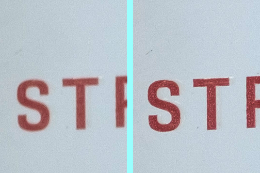 Bilde tatt på to ulike blenderverdier.