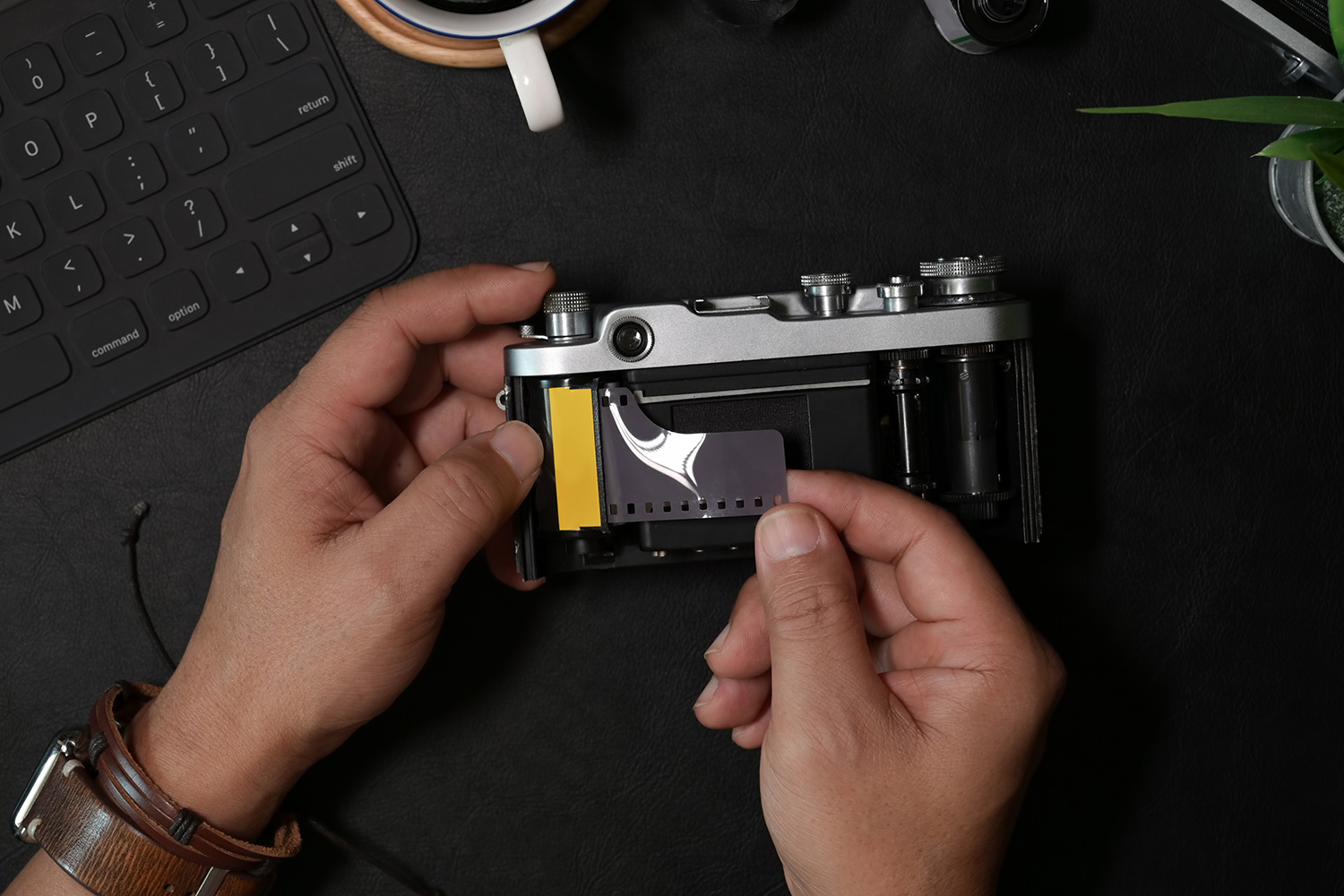 Film i et analog amera.