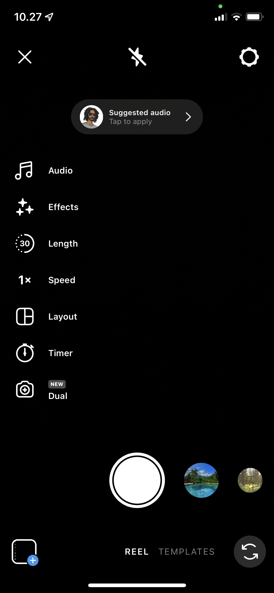 Så här ser Reels verktygslåda ut.