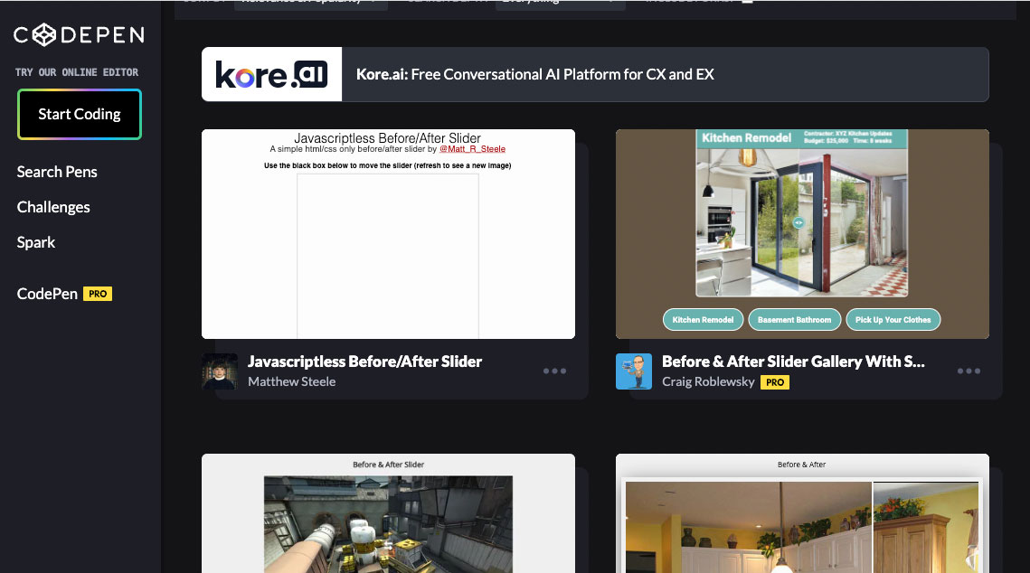 Her finner du koder for mange forskjellige ting.