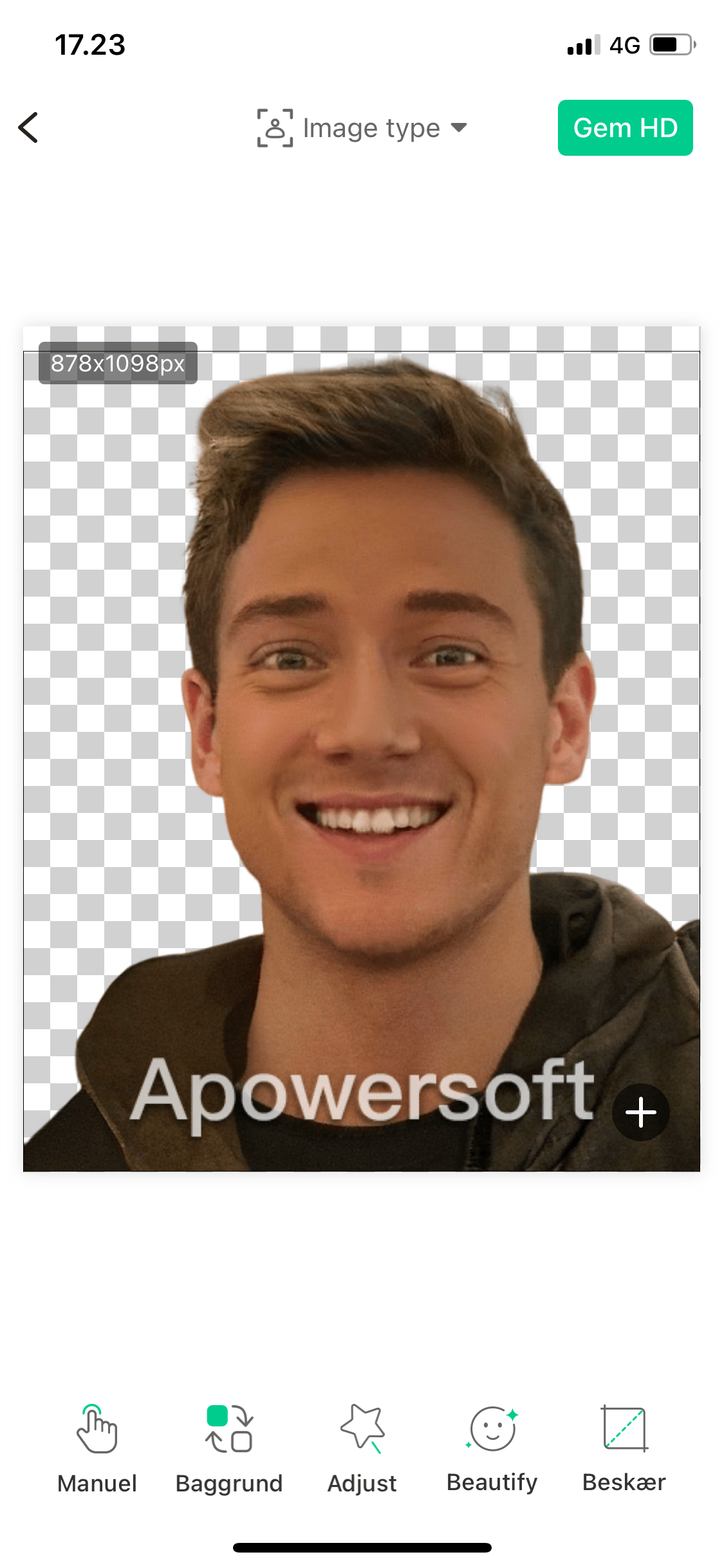 Bg Eraser tar bort bakgrunden 