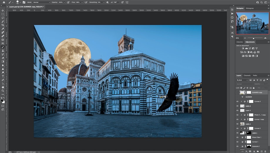 Photoshopin käyttöliittymä