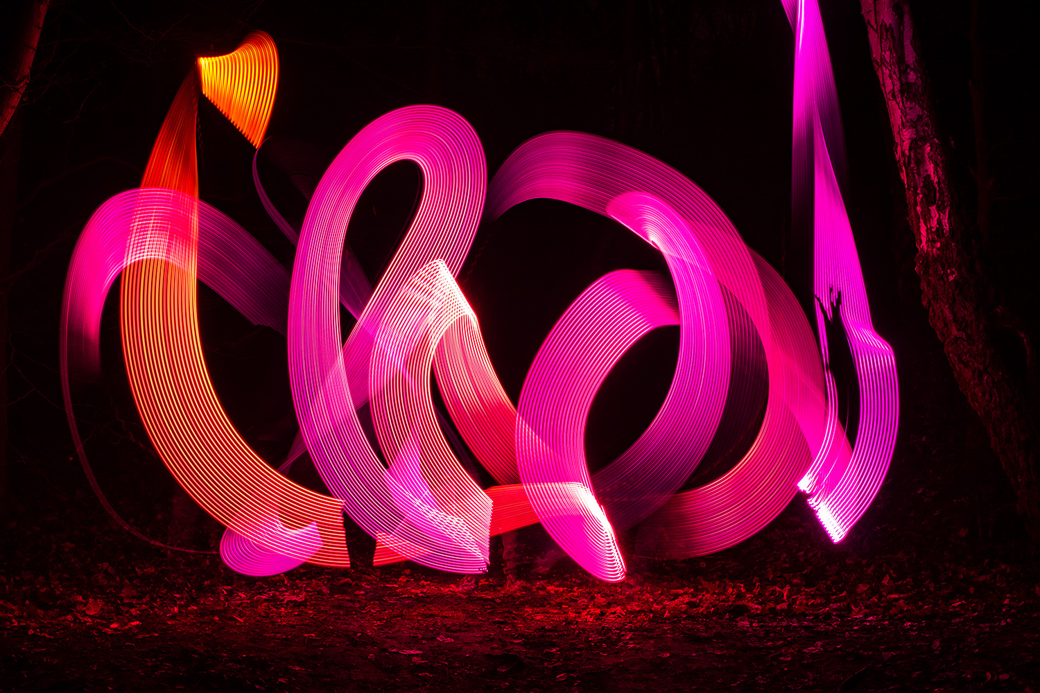 Billede malet med lysrør