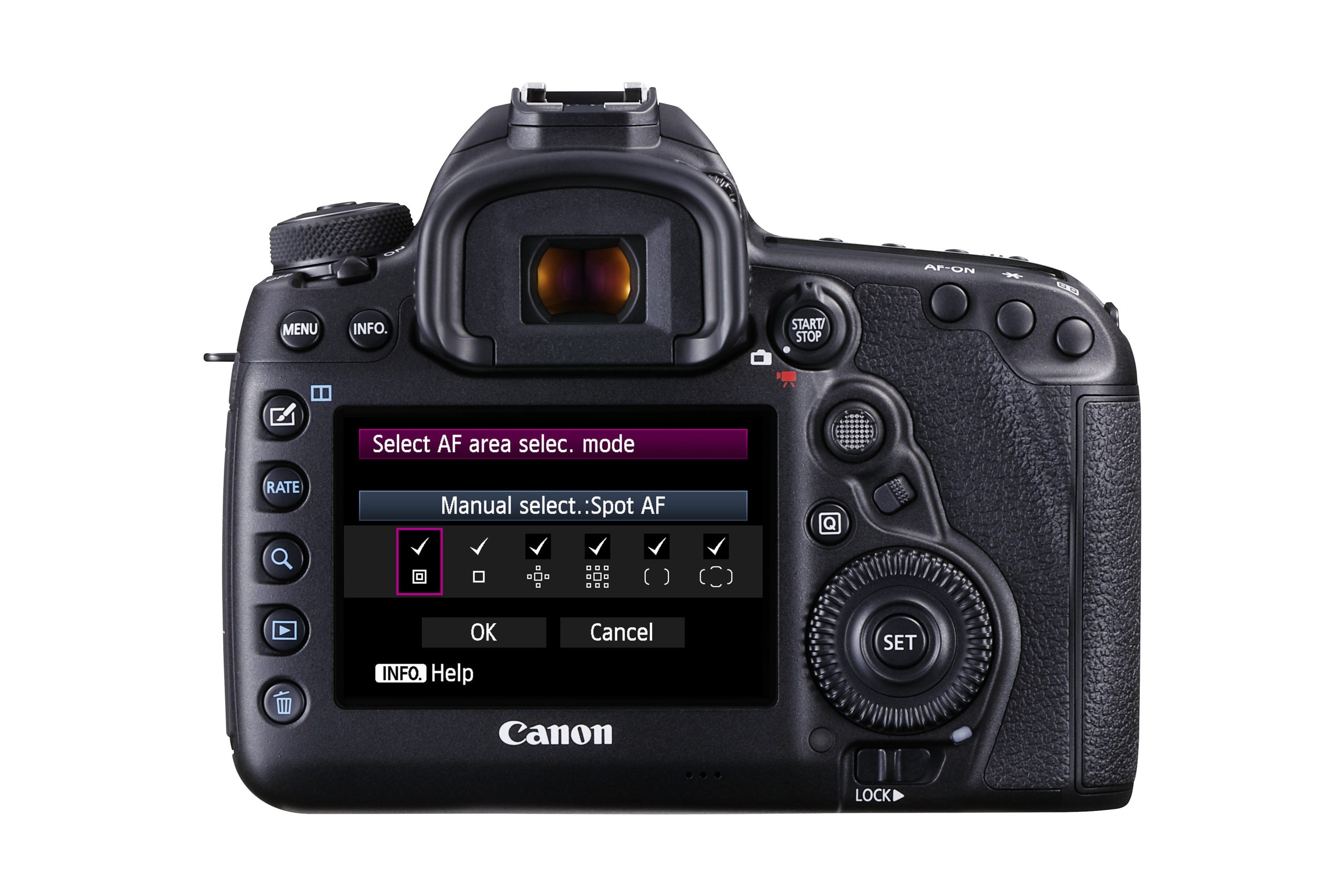 Fokussystem arbetar genom att placera gröna ramar på motionär som springer mot kameran