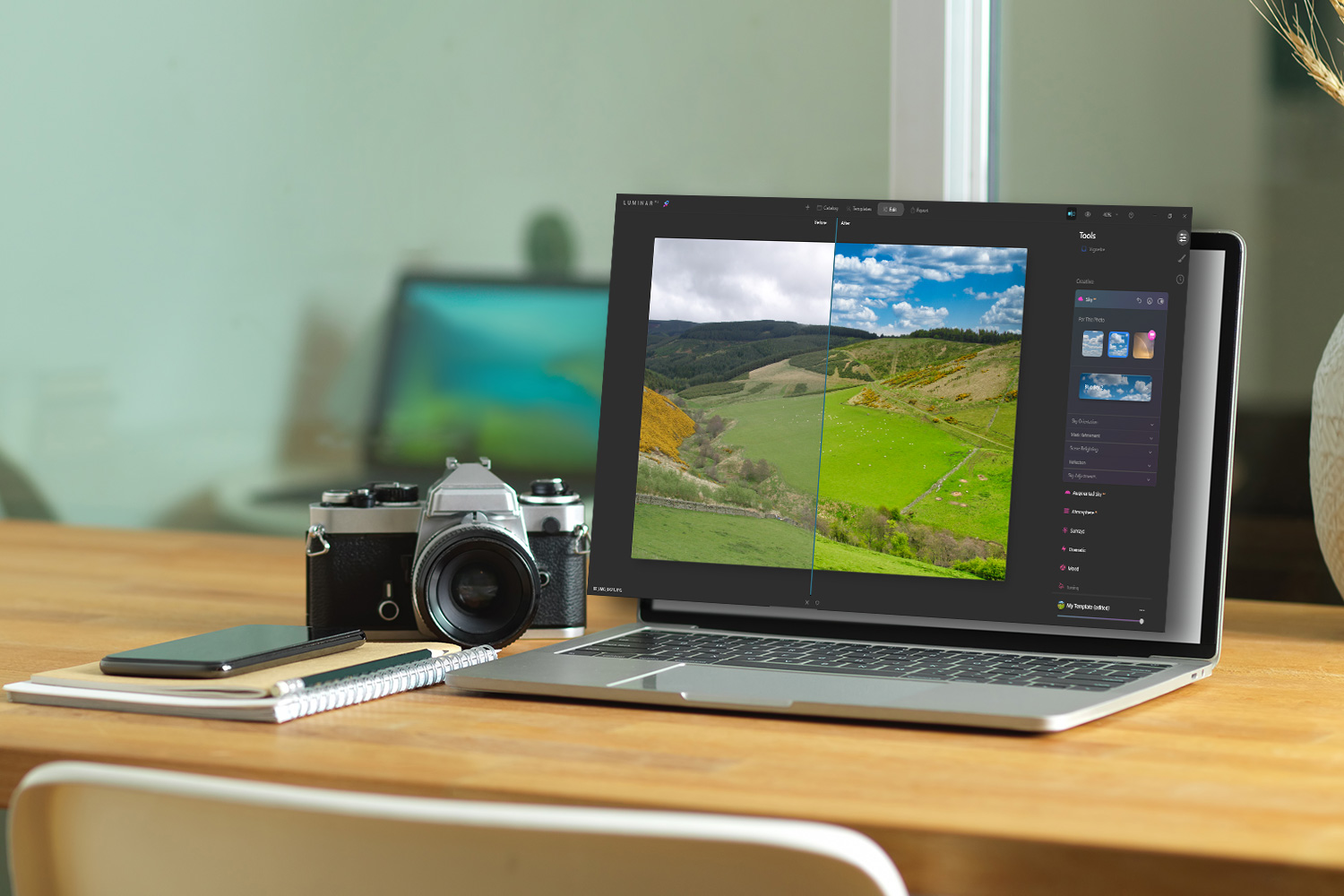 Luminar AI på bærbar PC