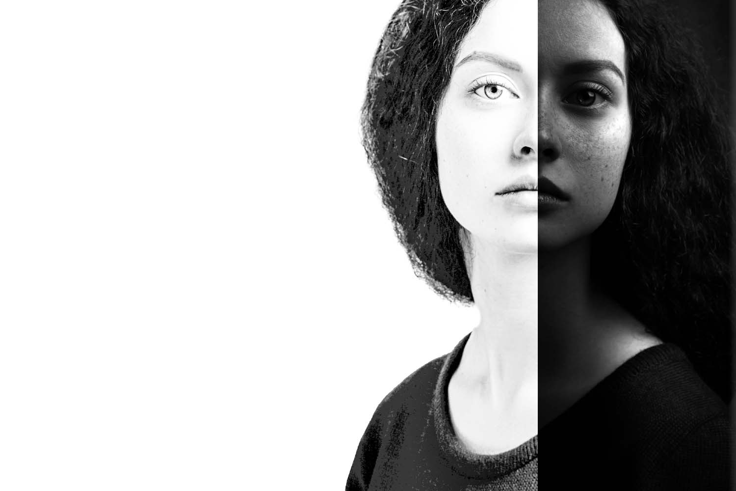 Et under- og overeksponeret billede sat sammen.