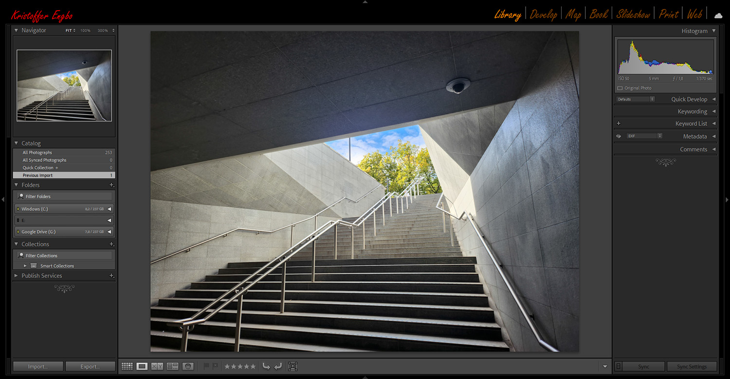 Brukergrensesnitt i Lightroom