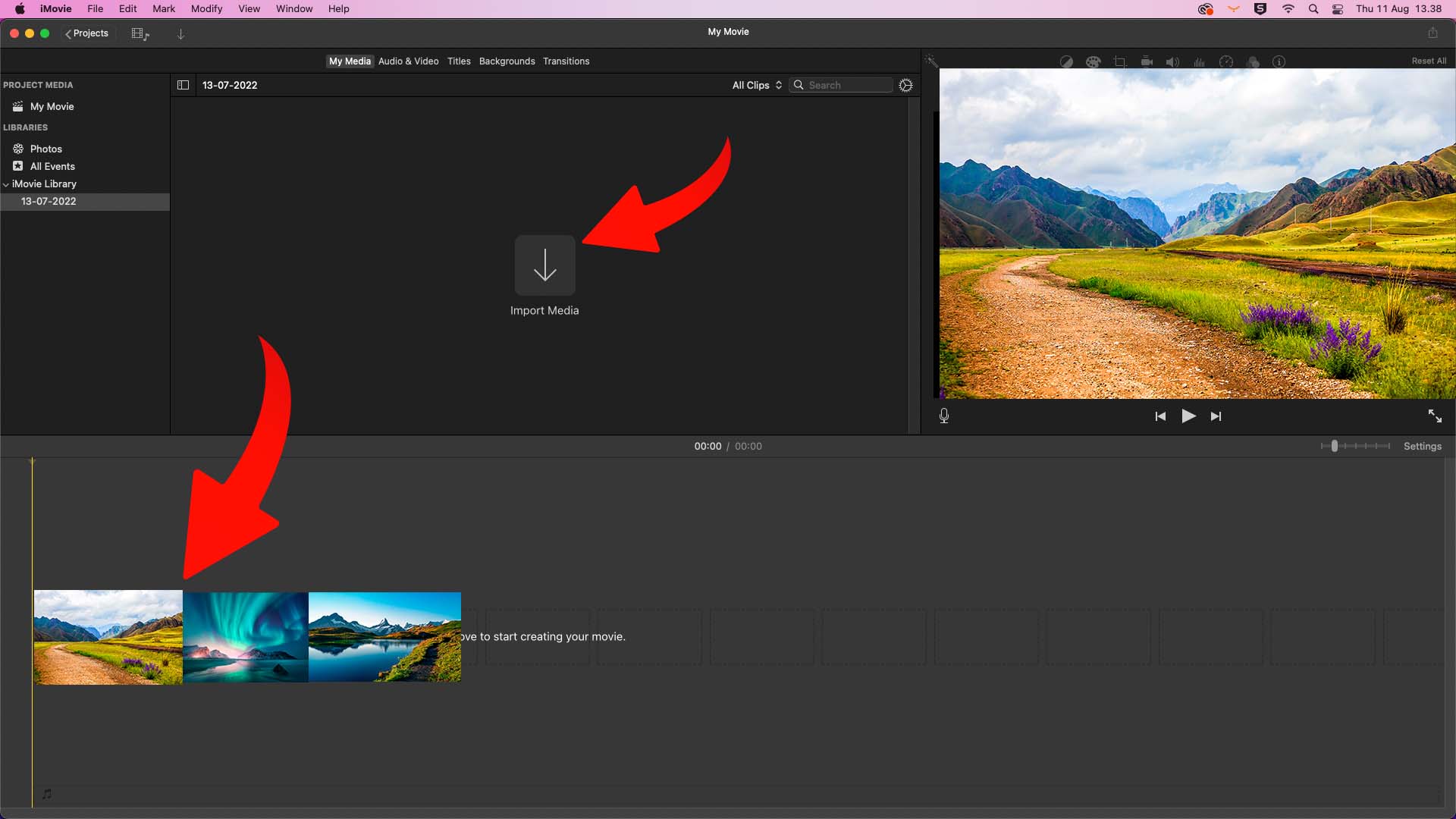 iMovie-ohjelmassa muokkaaminen.
