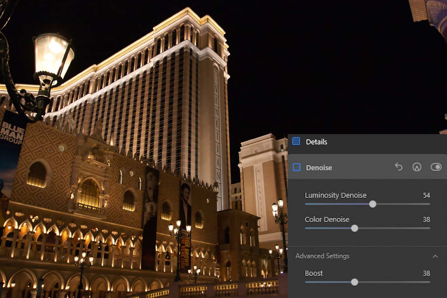 Näin poistetaan kohina Luminar AI:llä.