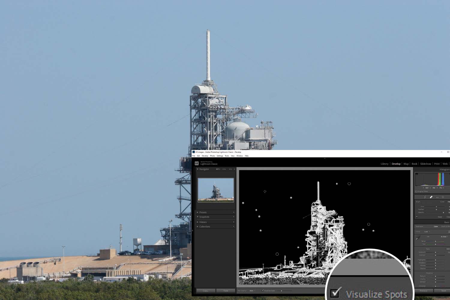 Støv bliver tydeligt i Lightroom.