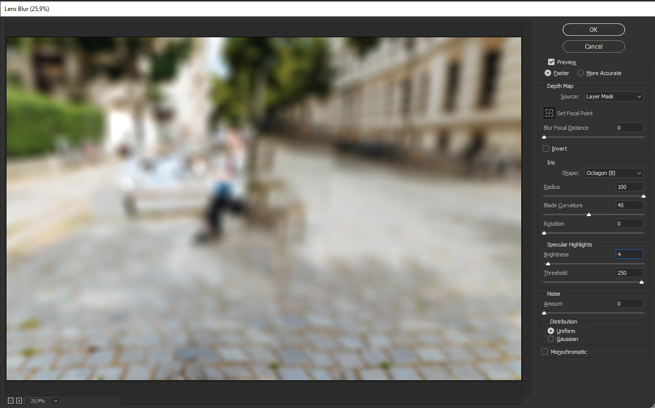 Linsoskärpa i Photoshop