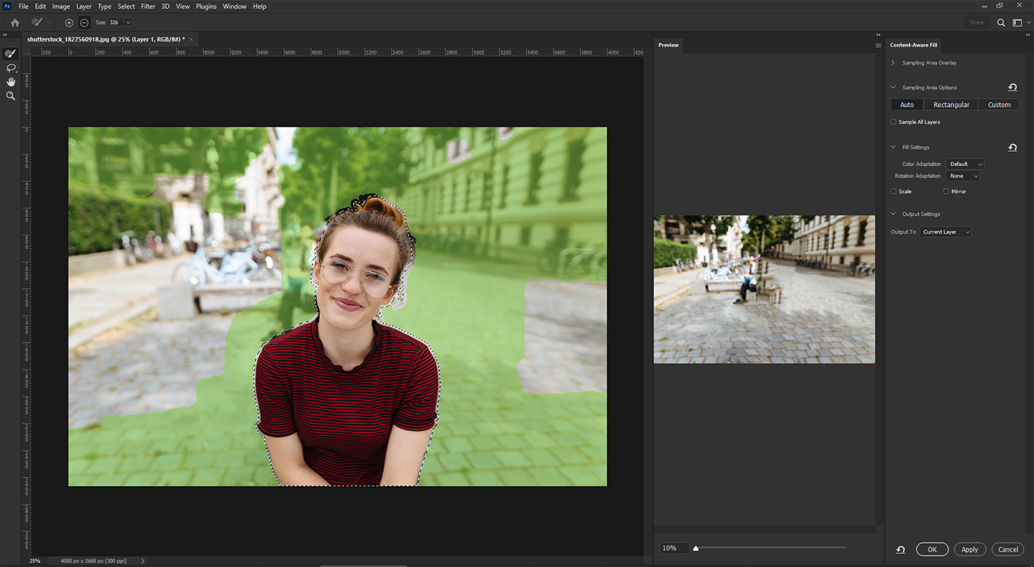 Content-Aware Fill Photoshopissa